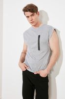 Wholesale Men s T Shirts Gray Men S Cycling Neck Short Sleeve Pockets Singlet Holiday Beach Party Casual Modern Fashion