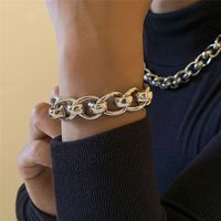 Wholesale Punk Heavy Metal Chunky Thick Chain Bracelets on hand for Women Vintage Lock Twisted Link Bangles Jewelry Steampunk Men