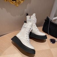 Wholesale 2022 Top quality latest women s designer boots with thick soles and side zips Cool motorcycle booties genuine leather with standard ankle boot