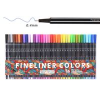 Wholesale 36colors Fine Liner Pen Set Micron Sketch Marker Colored mm Coloring for Manga Art School Needle Drawing Sketch Marker Comics