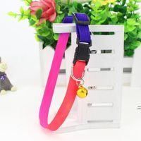 Wholesale Rainbow Dog Cat Bell Collar Adjustable Outdoor Comfortable Nylon Pet Collars For Small Dogs Puppies Pet Supplies RRF12622