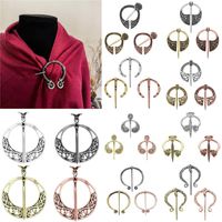 Wholesale Pins Brooches Retro Medieval Viking Brooch Penannular Twists Cloak Clasp Shoulder Shawl Pin Sweater Scarf Cardigan Scottish Jewelry