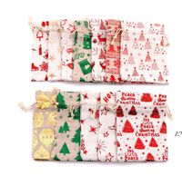 Wholesale Bronzing Christmas Drawstring Bag Pouch for Gift Wrapper cm Metallic Candy Treat Bags cm Birthday Festival Party Favor GWD11554