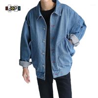 Wholesale Men s Jackets Idopy Men Fashion Urban Style Loose Fit Jean Denim Trucker Jacket For Male Outerwear Jeans Size S XL1