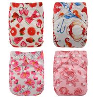 Wholesale Flamingo Pineapple Reusable Pocket Diaper Cover Adjustable Washable Suede Baby Nappies Stylish Cartoon Printed Potty Training