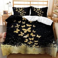 Wholesale Bedding Sets Golden Butterfly Printed Duvet Cover Quilt Set Queen King Comforter Single Double Bedclothes