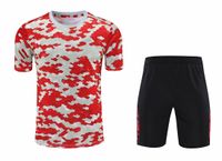 Wholesale 2021 Soccer jersey Training suit SANCHO GREENWOOD swimsuit Red Shirt Black shorts B FERNANDES RASHFORD POGBA football kit adult Manchester