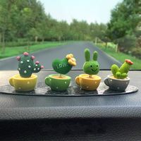 Wholesale Car Accessories Cute Spring Green Eye Plant Cactus Small Potted Ornament Spring Cab A Small Gadget Decoration Interior
