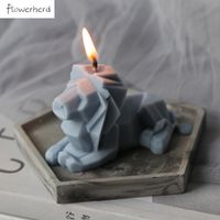 Wholesale Silicone Bakeware Resin Mold Candle Making Supplies Geometric Silicone Lion Mold Aromatherapy Car Home Decoration Plaster Mold