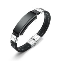 Wholesale Charm Bracelets Mens Bracelet Boys Magnetic Silicone Black Wristband Sports Bangle Gift Stainless Steel Fashion