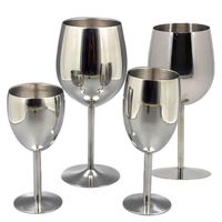 Wholesale Wine Glasses HAP Stainless Steel Metal Wineglass Bar Glass Champagne Cocktail Drinking Cup Charms Party Supplies