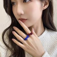Wholesale Vintage Flocking Bow Open Ring Female Autumn and Winter Fashion Klein Blue Velvet Rings Gentle Temperament Wine Red Ring Ladies Girls Gifts Party