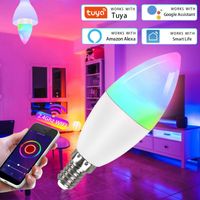 Wholesale Night Lights Tuya Smart WiFi Light Bulb AC V W W W E14 RGB W C Dimmable Lamp Timer Voice Control Colorful For Home Decor