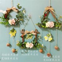 Wholesale Wall Stickers Modern Artificial Flower Garland Hanging Home Livingroom Background Sticker Crafts Balcony Store Mural Decoration