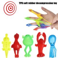 Wholesale Novelty Chicken Stretchy Flying toy Turkey Finger Birds Sticky Soft Rubbers Funny Laugh Rubber Animal Gags Practical Joke Toys