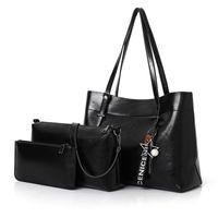 Wholesale HBP Soft Oil Wax PU Leather Women Handbags High Quality Pieces Set Shoulder Bag Famous Designer Large Capacity Tote Bag