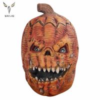 Wholesale WAYLIKE Glowing Horror Pumpkin Cosplay LED Neon Light Up Masquerade Mask For Halloween Festival Party Decoration