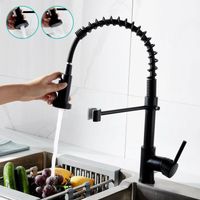 Wholesale Pull Down Type Sink Mixer Brushed Nickel Spring Stainless Steel Kitchen Faucet with Pull out Spout Pull the kitchen faucet with stainless steel