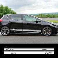 Wholesale 2pcs Side Stripe Car Sticker For Kia Ceed Auto Vinyl Film Racing Sports Graphics Styling Decal Decoration Tuning Car Accessorie