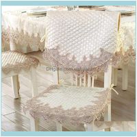 Wholesale Sashes Textiles Gardenproud Pink Lace Chair Er Cushion Beige Anti Skid European Style Office Home Decoration Ers Drop Delivery Qgc0F