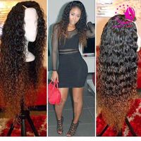 Wholesale Fashion density ombre u part wigs malaysia remy curly upart wig two tone human hair u shaped wigs for black women freeship Twexm