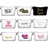 Wholesale Digital Printed Bridesmaid Makeup Bag Team Bride Tribe to be Makeup Gift Bag Proposal Wedding Bachelorette Party Cosmetic Pouch