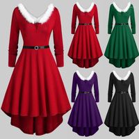 Wholesale Casual Dresses Woman Festival Christmas Santa Year Xmas Red Girls Cosplay Costume Princess Party Role Play Dress Make Up Outfit GM