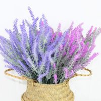 Wholesale Decorative Flowers Wreaths Bunch Artificial Lavender Plastic Romantic Provence Flower High Quality Fake Plant For Wedding Party Home Deco