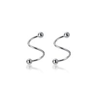 Wholesale Trendy earrings for women spiral wire ear piercing accessory round bead Ear Bones Clip sterling fine jewerly vitality style