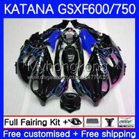 Wholesale Body Kit For SUZUKI KATANA GSXF750 GSXF CC GSX600F No CC GSX750F GSXF GSXF600 CC Blue flames OEM Fairings