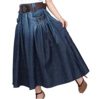 Wholesale TIYIHAILEY Fashion Denim All match Loose Casual Jeans Skirt Elastic Waist Long Skirt For Women With Belt S XL