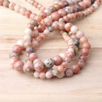 Wholesale 15 Natural Red Plum Stone Jaspers Polished Round Blossom Stone Bead mm mm mm Loose Beads For DIY Jewelry