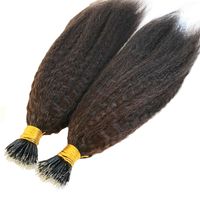 Wholesale Brown Color Kinky Straight Malaysian Remy Hairs Extension Strands Nano Ring Hair Extensions For Women