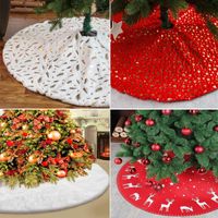 Wholesale Christmas Decorations Plush Merry Tree Skirt Bronzing Feather Apron Xmas Carpet Ornaments Year Navidad Home Decor