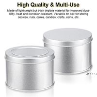 Wholesale Empty Round Metal Tin Cans Containers Gift Boxes with Clear Top Window Lid Travel Storage for Kitchen RRD11825