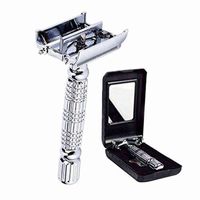 Wholesale Men Shaving Safety Razor Chrome Alloy With Packing Sliver Unscrew Double Sides Turret Manual Butterfly Open Shaver