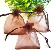 Wholesale Jewelry Pouches Bags Brown Pouches Gift Bag Drawstring Packaging Organza Candy Sachet Supplies