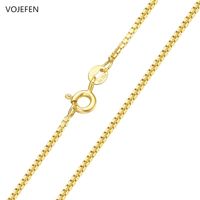 Wholesale Chains VOJEFEN AU750 Pure Yellow Gold Cross Chain Necklace Real K Various Weights Choker Fine Jewelry For Women Wedding Gift