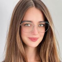 Wholesale Sunglasses Women Glasses Frame Hollow Cat Eye Alloy Lady Blue Light Blocking Anti glare UV Corrective Lenses