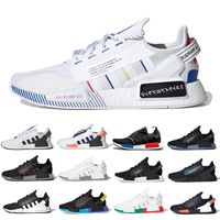 Wholesale Triple Black Nmd r1 v2 mens running shoes Japan white Dazzle Olive Green Bright Volt Red Blue Oreo Munich men women trainers sports sneakers