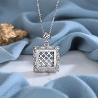 Wholesale Pendant Necklaces Dubai Vintage Jewelry Charm Bridal Lattice Shape For Women Nigeria Wedding Crystal Necklace