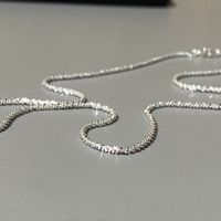 Wholesale Slim S925 Silver Sparkling Glitter Clavicle Chain Necklace Chain Female Chain Necklace for Women Girl Italy Jewelry cm