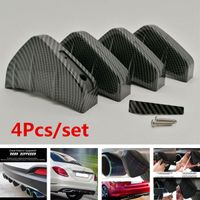 Wholesale 4Pcs Rear Bumper Fins Spoiler Wing Lip Splitter Carbon Fiber Look Accessories