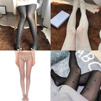 Wholesale Sexy Letters Hosiery Designer Letter Women Pantyhose Girl Transparent Tights Silk Hosierys High Quality Elastic Stockings
