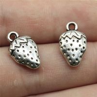Wholesale Charms Two Sided Strawberry x10mm Antique Pendants Vintage Tibetan Silver Jewelry Diy For Bracelet Necklace