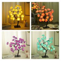 Wholesale PVC simulation rose tree lamp LED warm white decorative lamp Valentine s Day bedroom living room Party Decoration Lights USB switch T2I52696