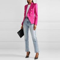 Wholesale Women s Suits Blazers Feminine Femme Pink Blue White Black Women LMXOO Suit Jacket Female Ladies Long Sleeve Elegant