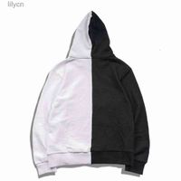 Wholesale Mens Shark Print Hoodies Men Women Quality Black and white stitching Hooded Pullover Couples High Casual Sweatshirts Size S XL