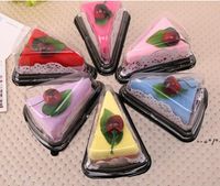 Wholesale Party Favor Lovely Cake Shape Towel Cotton Microfiber Baby Face Shower Valentine s Day Wedding Birthday Gift cm NHF12991