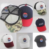 Wholesale KP Let s Go Brandon Letter Embroidered Ball Hat Unisex Washed Holes Truck Driver Cap Baseball Caps Camouflage Snapback Sport Outdoor Visor US Flag Stars G110M2IR